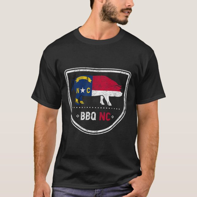North Carolina Statlig flagga Bbq Nc T Shirt (Framsida)
