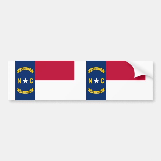 North Carolina statlig flagga Bildekal (Framsidan)