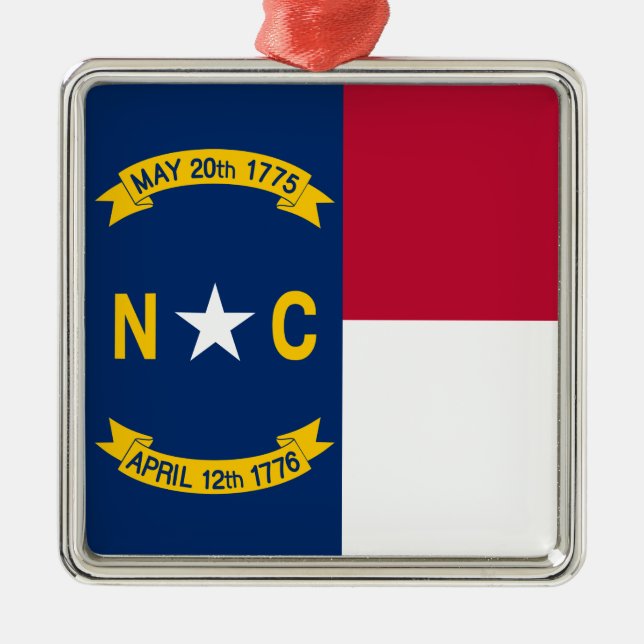 North Carolina Statlig flagga Ceramic Ornament (Framsidan)