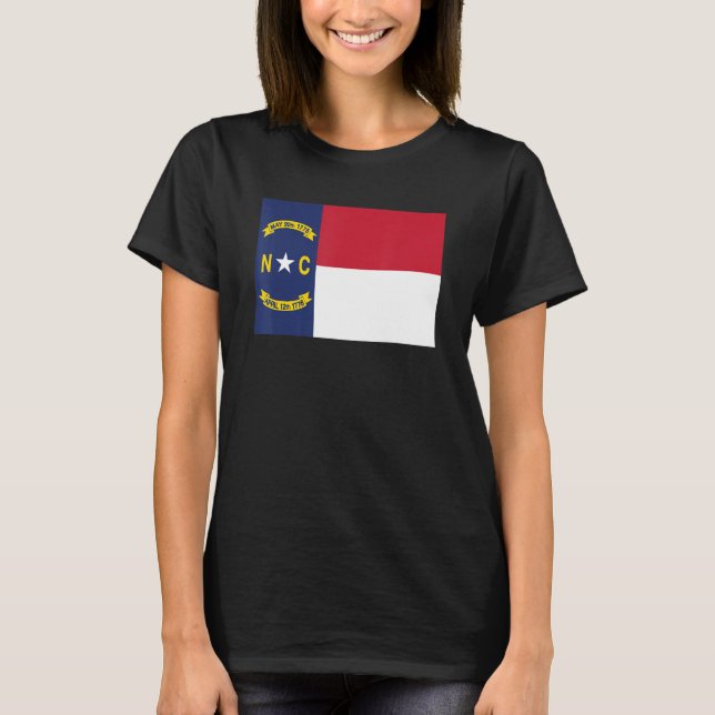 North Carolina Statlig flagga, delstaten North Car T Shirt (Framsida)