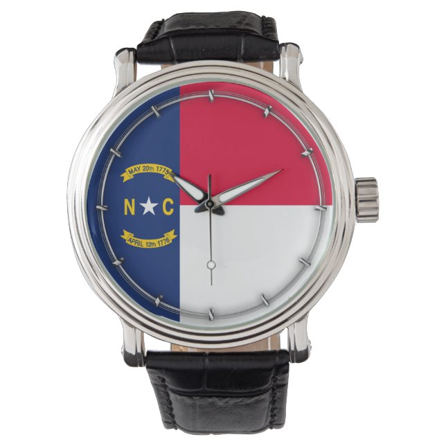 North Carolina Statlig flagga Design Armbandsur (Framsida)
