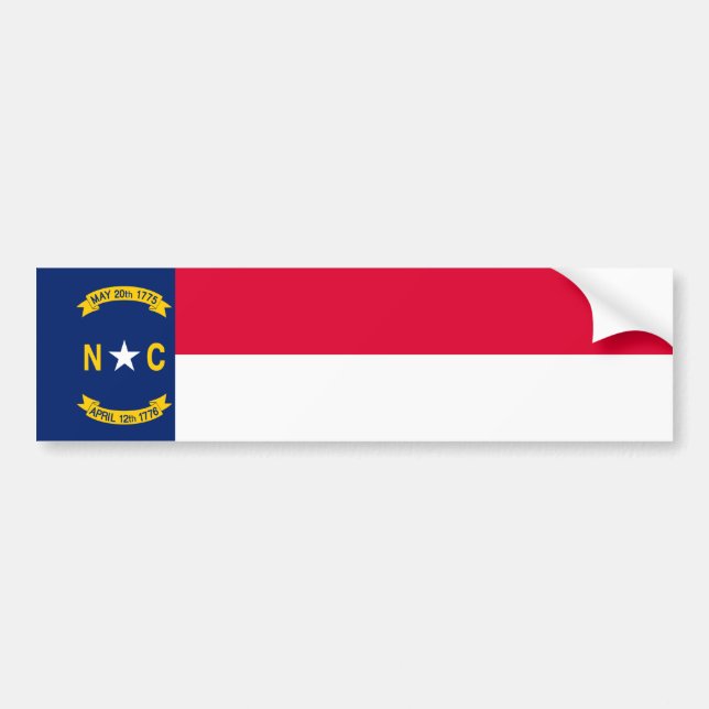 North Carolina Statlig flagga Design Bildekal (Framsidan)