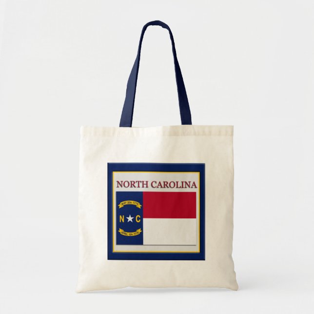 North Carolina Statlig flagga Design Budget Canvas Tygkasse (Framsidan)