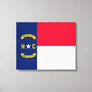 North Carolina Statlig flagga Design Decor Canvastryck