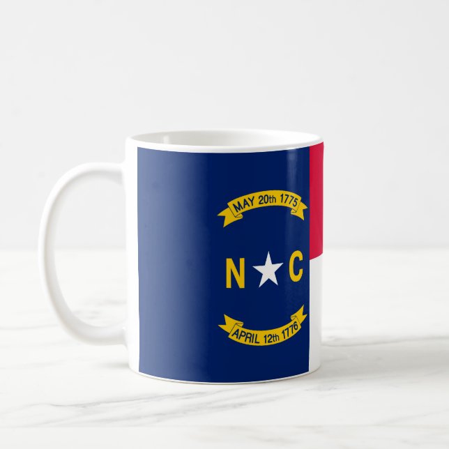 North Carolina Statlig flagga Design Decor Kaffemugg (Vänster)