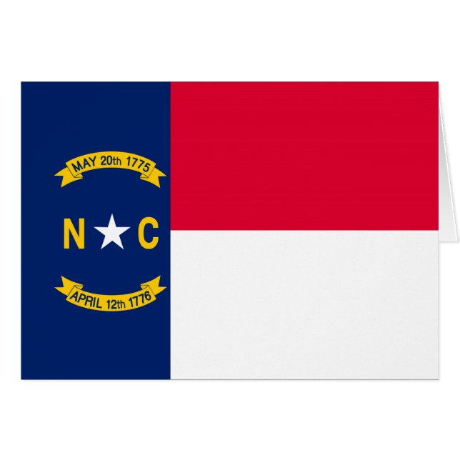 North Carolina Statlig flagga Design Hälsningskort (Framsidan Horizontal)