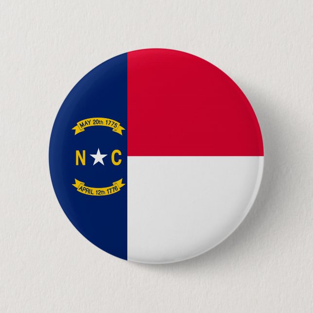 North Carolina Statlig flagga Design Knapp (Framsida)