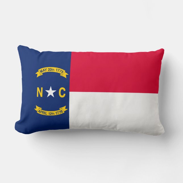 North Carolina Statlig flagga Design Lumbarkudde (Framsida)