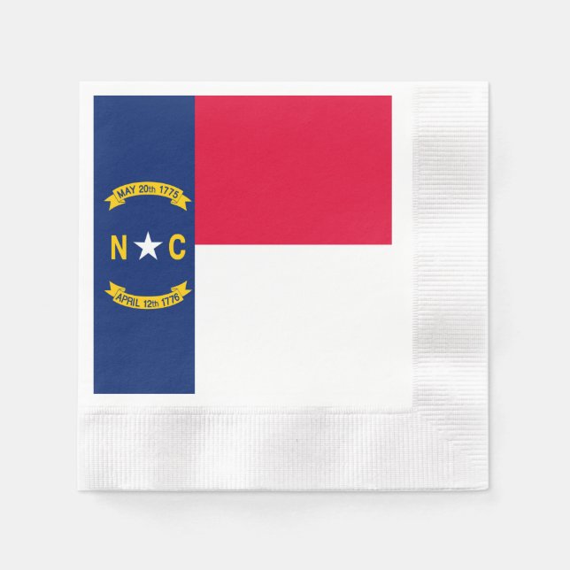North Carolina Statlig flagga Design Pappersservett (Framsidan)