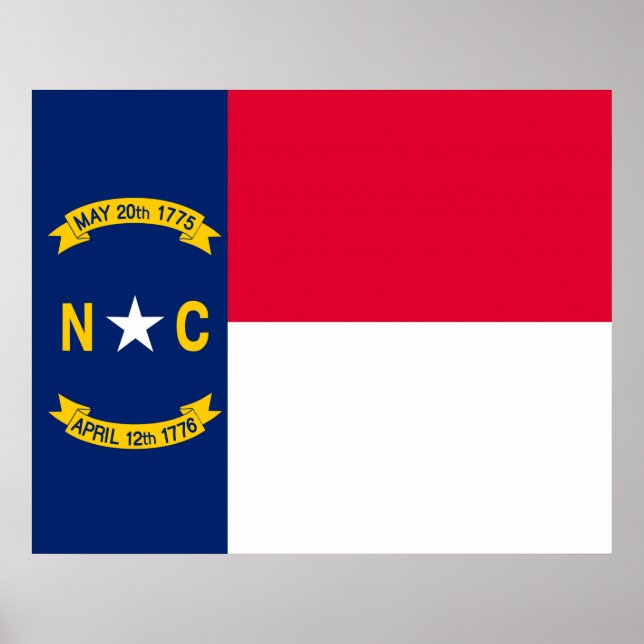 North Carolina Statlig flagga Design Poster (Framsidan)