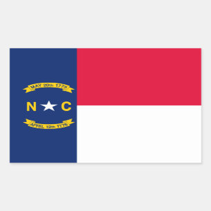 North Carolina Statlig flagga Design Rektangulärt Klistermärke