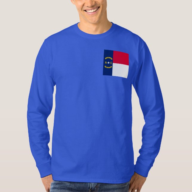 North Carolina Statlig flagga Design Tee Shirt (Framsida)