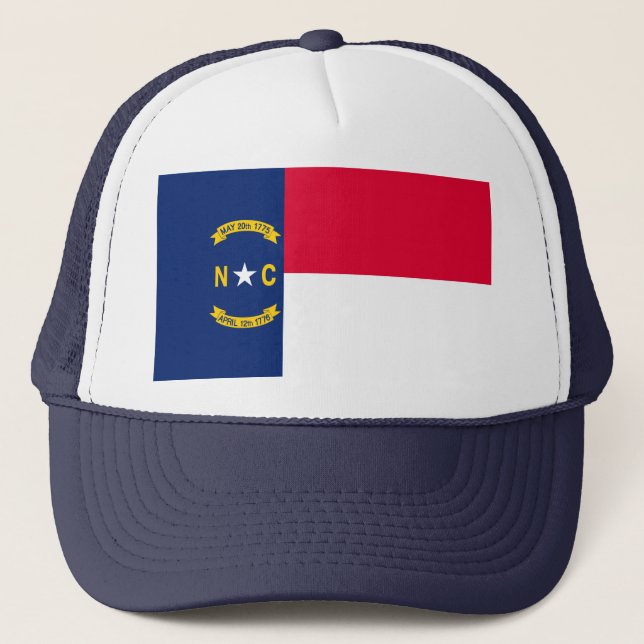 North Carolina Statlig flagga Design Truckerkeps (Framsida)