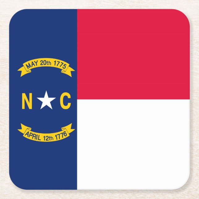 North Carolina Statlig flagga Design Underlägg Papper Kvadrat (Framsidan)