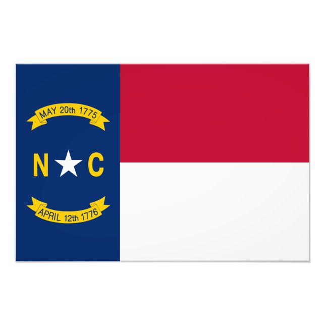 North Carolina Statlig flagga Fototryck (Framsidan)