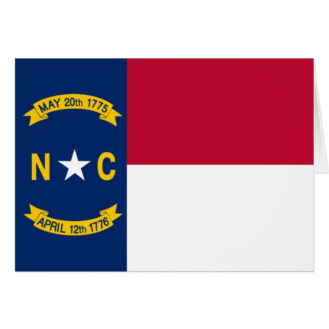 North Carolina Statlig flagga Hälsningskort (Framsidan Horizontal)