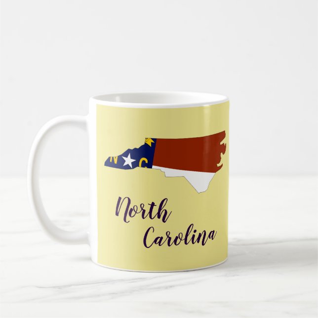 North Carolina Statlig flagga Karta Kaffemugg (Vänster)