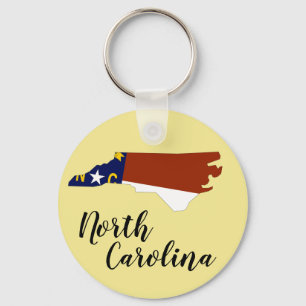 North Carolina Statlig flagga Karta Nyckelring