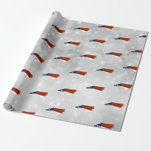 North Carolina Statlig flagga Karta Presentpapper