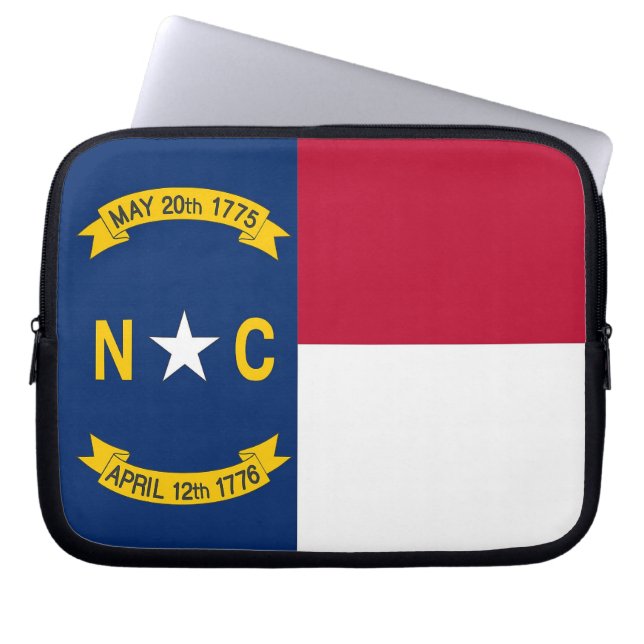 North Carolina Statlig flagga Laptop sleeve (Framsidan)