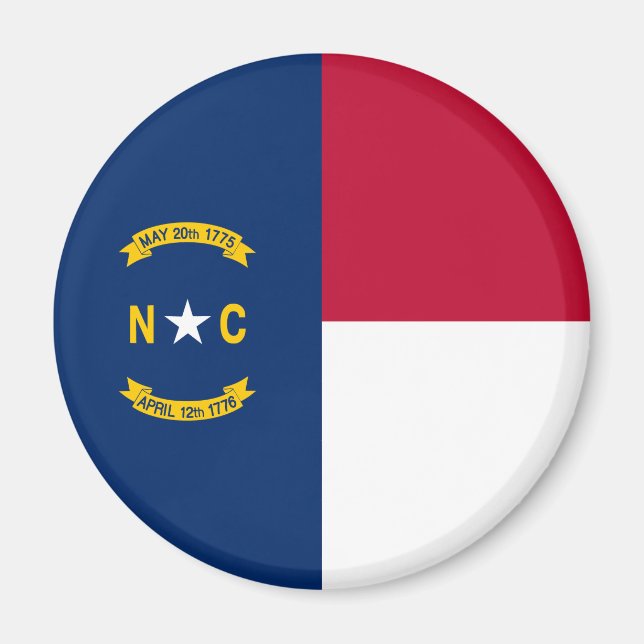 North Carolina Statlig flagga Magnet (Framsidan)