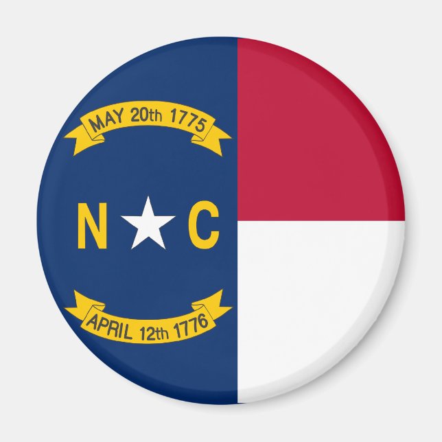 North Carolina Statlig flagga Magnet (Framsidan)