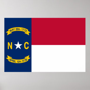North Carolina statlig flagga Poster