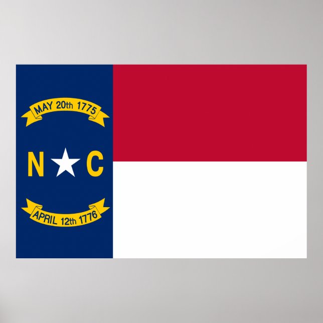 North Carolina statlig flagga Poster (Framsidan)