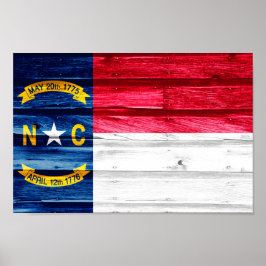 North Carolina Statlig flagga Poster