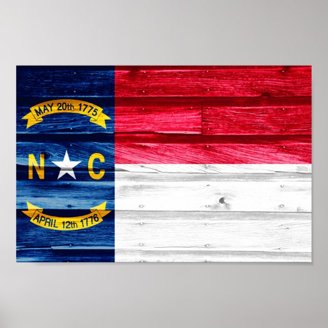 North Carolina Statlig flagga Poster (Framsidan)