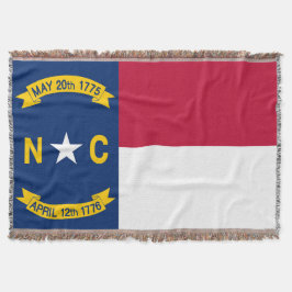 North Carolina Statlig flagga Print Patriotic Filt