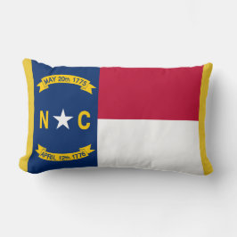 North Carolina Statlig flagga Print Patriotic Lumbarkudde