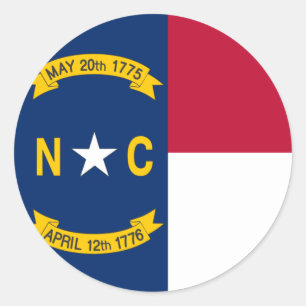North Carolina statlig flagga Runt Klistermärke