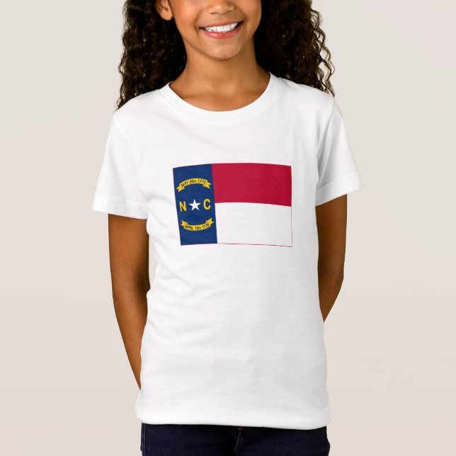 North Carolina Statlig flagga T Shirt (Framsida)
