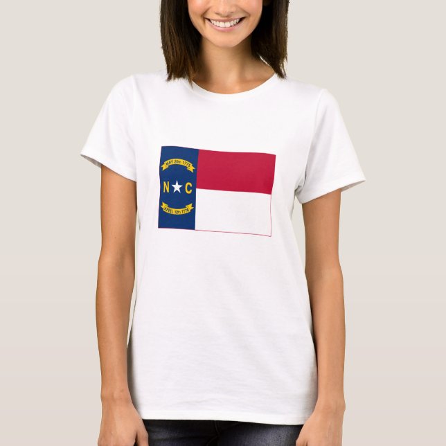 North Carolina Statlig flagga T Shirt (Framsida)
