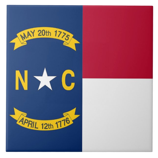 North Carolina Statlig flagga Tile Kakelplatta (Framsidan)