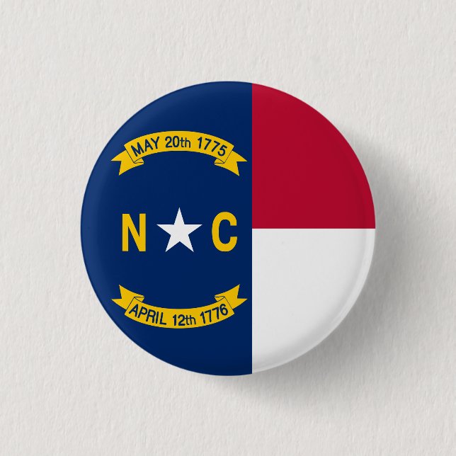 North Carolina Statlig flagga USA Knapp (Framsida)