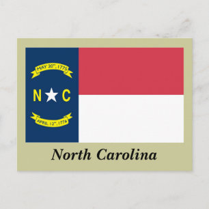 North Carolina Statlig flagga Vykort