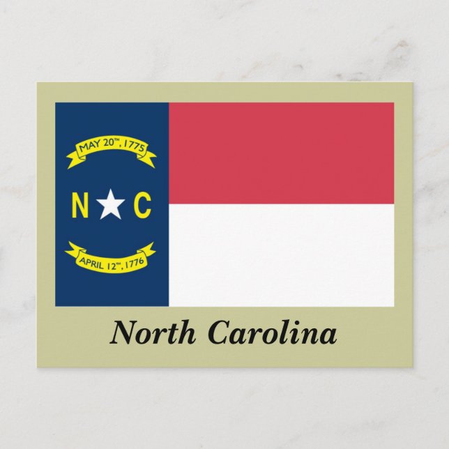 North Carolina Statlig flagga Vykort (Framsida)