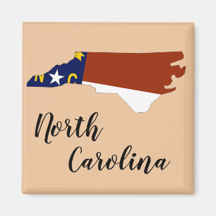 North Carolina statlig flaggakarta Magnet