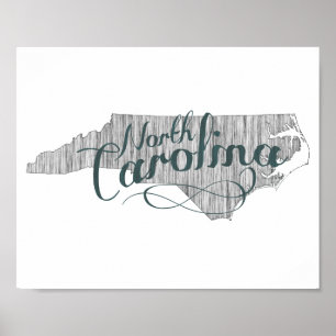 North Carolina statlig typografi Poster