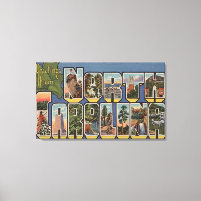 North Carolina (statligt kapital/blomma) Canvastryck (Framsida)