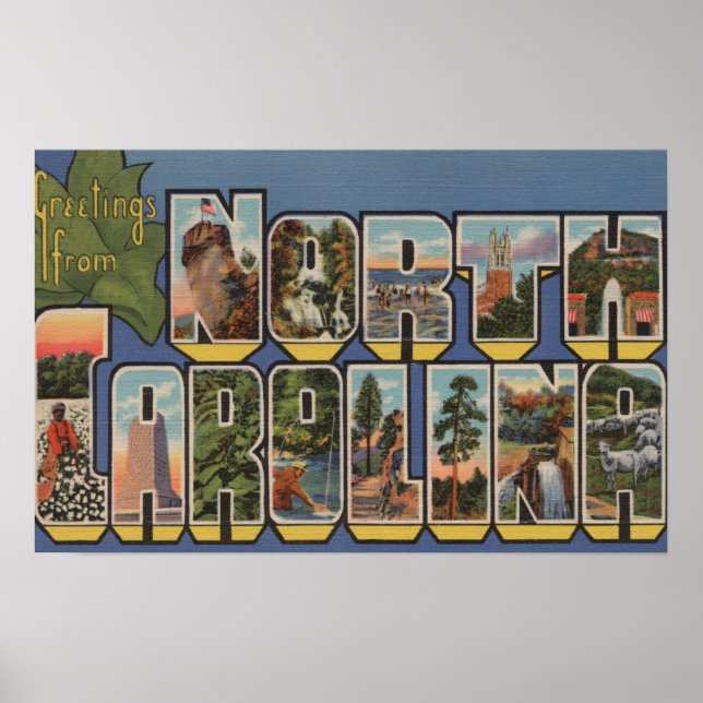 North Carolina (statligt kapital/blomma) Poster (Framsidan)