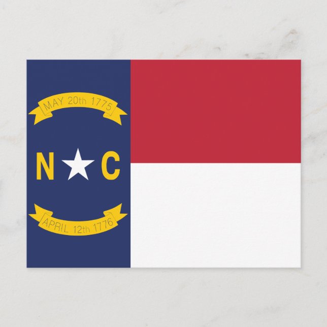 North Carolina Statsflagga Old North Vykort (Framsida)