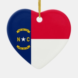 North Carolina Statsflaggans design Julgransprydnad Keramik