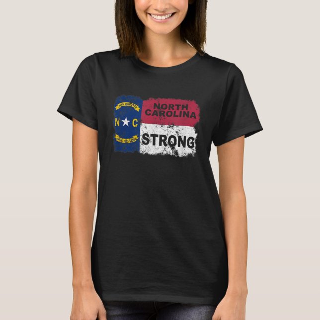 North Carolina Strong T-Shirt Pray Support NC Flag (Framsida)