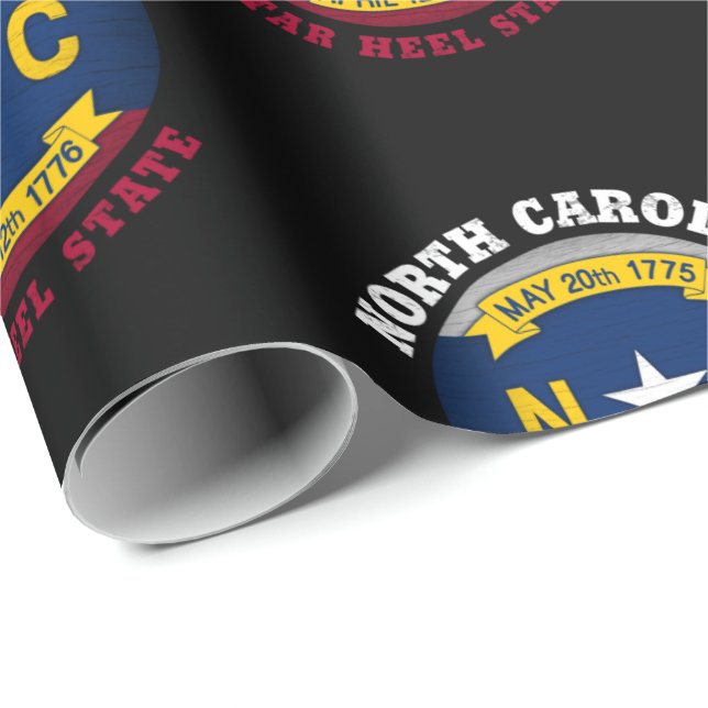 NORTH CAROLINA TAR HEEL STATE FLAG PRESENTPAPPER (Rullad Hörn)