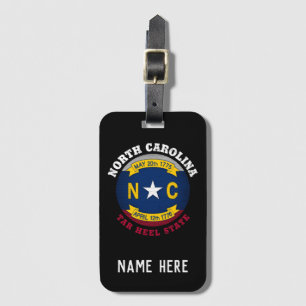 NORTH CAROLINA TAR HEEL STATLIG FLAGGA BAGAGEBRICKA