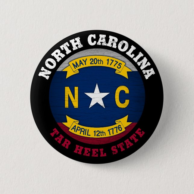 NORTH CAROLINA TAR HEEL STATLIG FLAGGA KNAPP (Framsida)