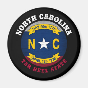 NORTH CAROLINA TAR HEEL STATLIG FLAGGA MAGNET